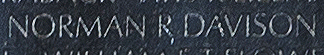 Engraving on The Wall of the name of Captain Norman R. Davison, U.S. Air Force.